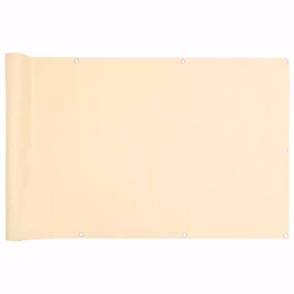 Berkfield Home Durable Balcony Privacy Screen in Beige, W: 600 cm, H: 90 cm – 2