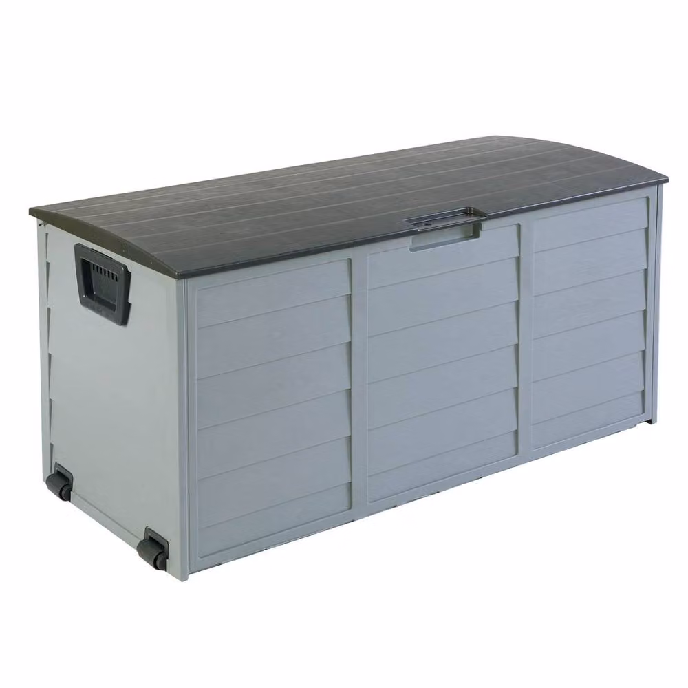 Coopers of Stortford Gainsborough Weatherproof Garden Storage Box with Lift-Up Lid and Wheels in Grey – 2