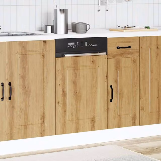 Berkfield Home Kalmar Artisan Oak Decorative Dishwasher Panel, Brown, W: 45 cm, D: 1.5 cm, H: 67 cm – 1