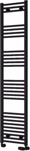 Bathroom Kingdom Capo Black Straight Heated Towel Rail, W: 40 cm, H: 180 cm