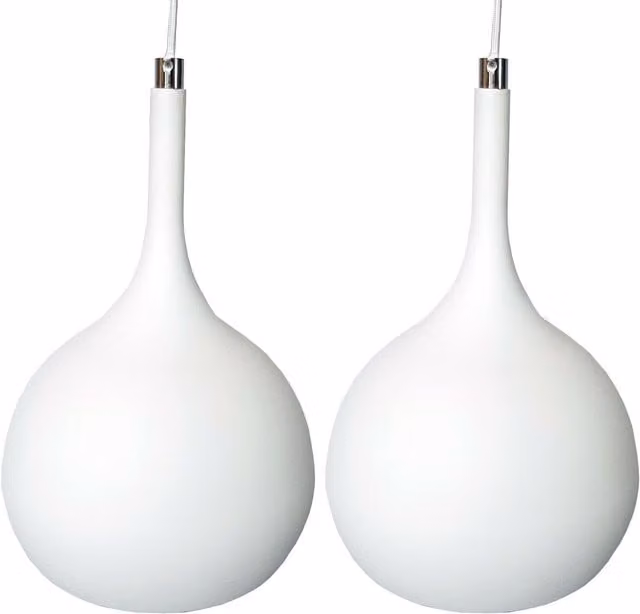 Loops LED Hanging Ceiling Pendant Light in Matt White and Copper