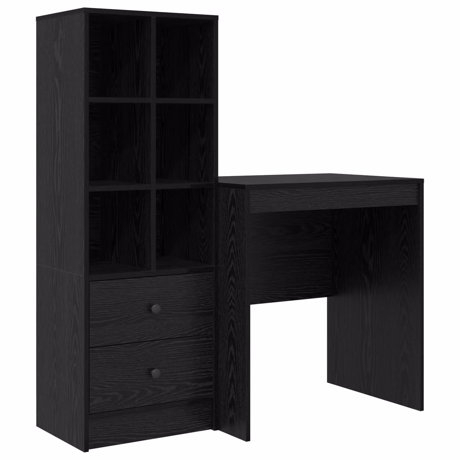 Berkfield Modern Writing Desk with Storage in Black Oak Finish – 2