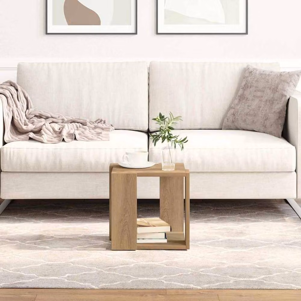 Berkfield Home Artisan Compact Coffee Table in Brown Solid Oak, W/D/H: 32 x 32 x 30 cm – 2