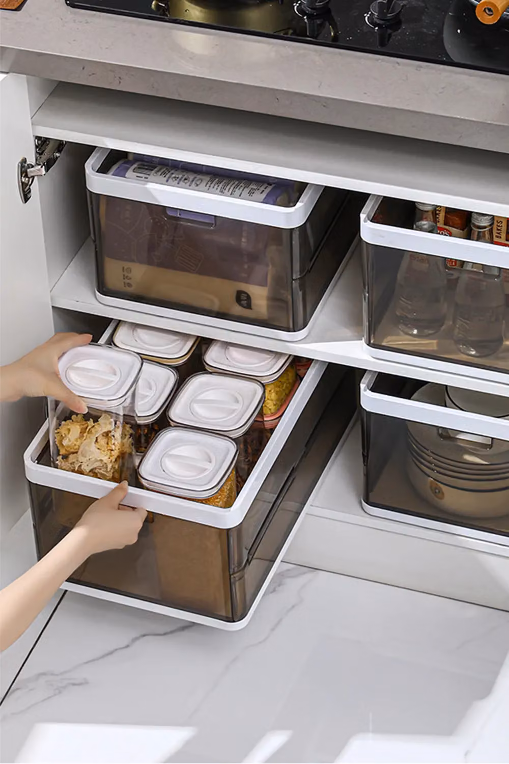 Living and Home Foldable Clothes Wardrobe Drawer Storage Box with Lid in Brown, W/D/H: 40 x 25 x 20 cm – 2