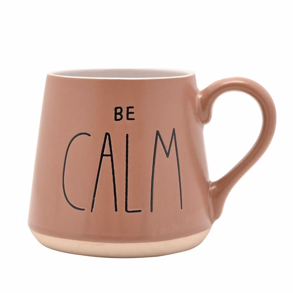 Serenity Be Calm Ceramic Mug in Taupe – 2