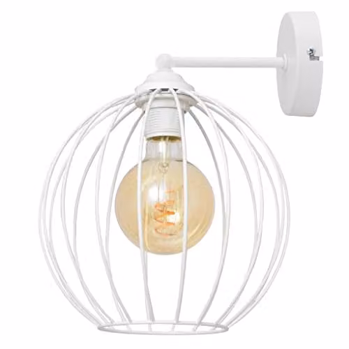 Netlighting Helam Mercure Industrial Metal Wall Lamp in White, 26 cm