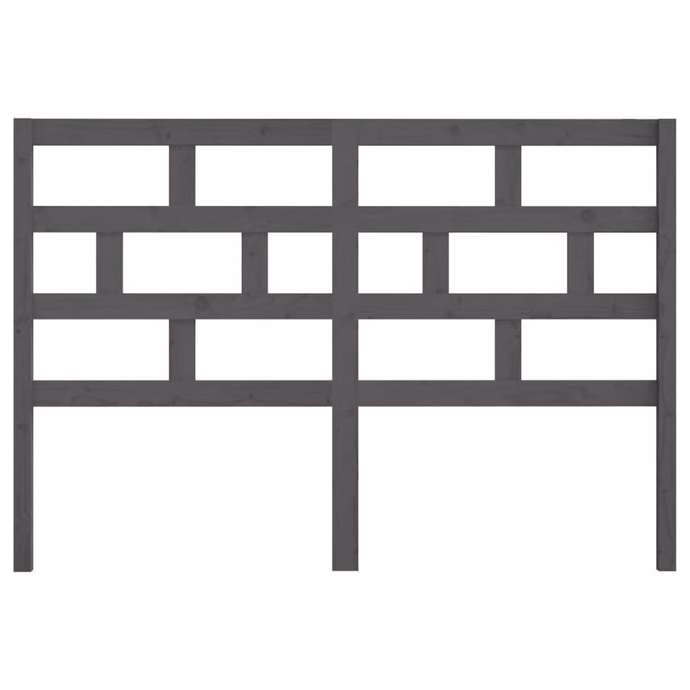 Berkfield Home Grey Rustic Solid Pine Wood Bed Headboard W: 146 cm, D: 4 cm, H: 100 cm – 3