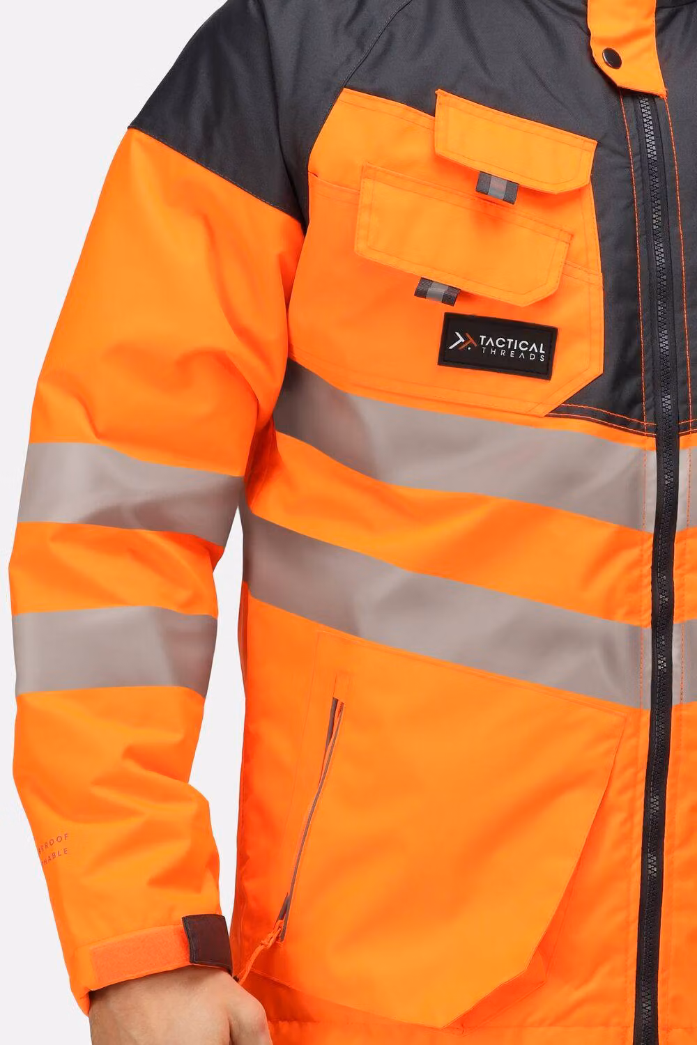 Regatta Men's Waterproof Reflective Hooded Jacket in Orange, Size: XXXL – 3