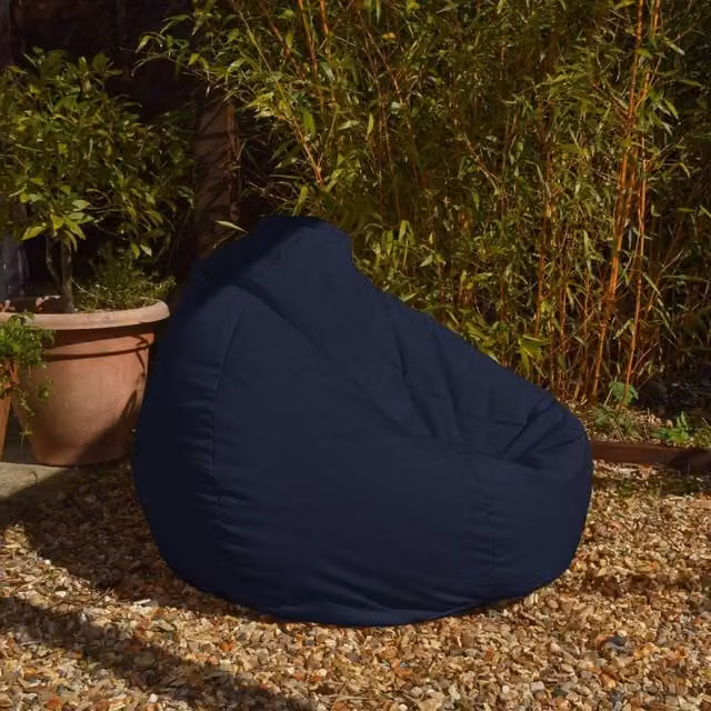 rucomfy Water Resistant Large Beanbag Chair for Adults in Navy Blue – 1