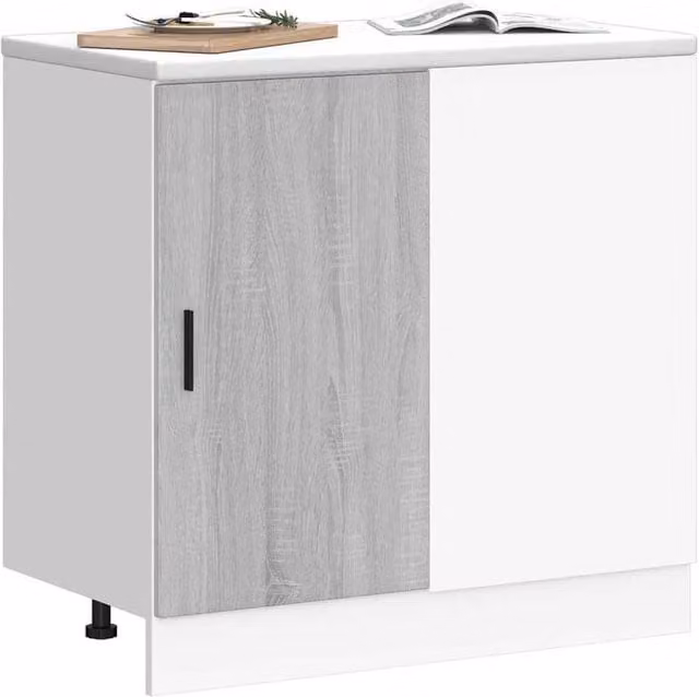 Berkfield Home Grey Sonoma Matt Sink Base Cabinet in Engineered Wood W/D/H: 81.5 x 46 x 46 cm