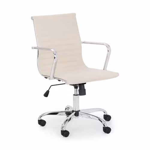 Julian Bowen Gio Modern Task Office Chair in Beige Faux Leather and Metal