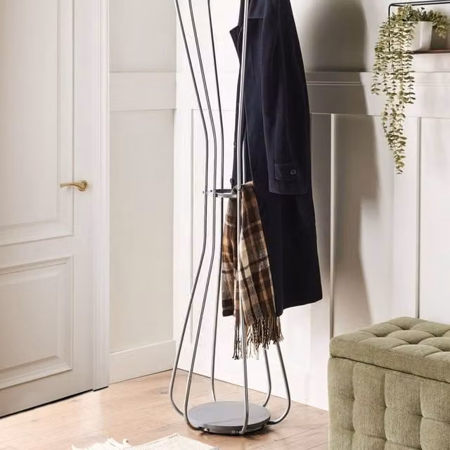 Wyld and Coco Hourglass Silver Coat Stand, Height: 165 cm