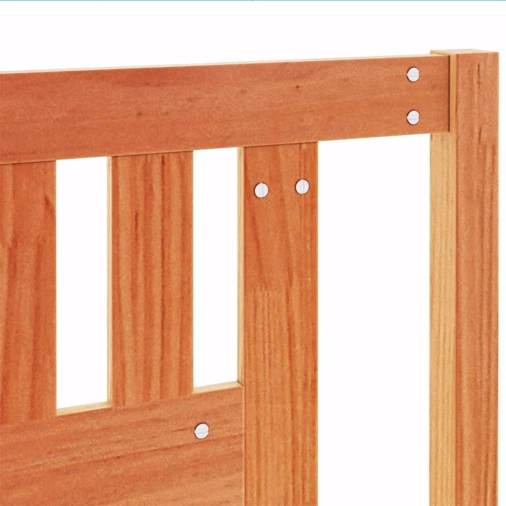 Berkfield Home Solid Wood Pine Headboard in Wax Brown, Width: 140 cm – 4