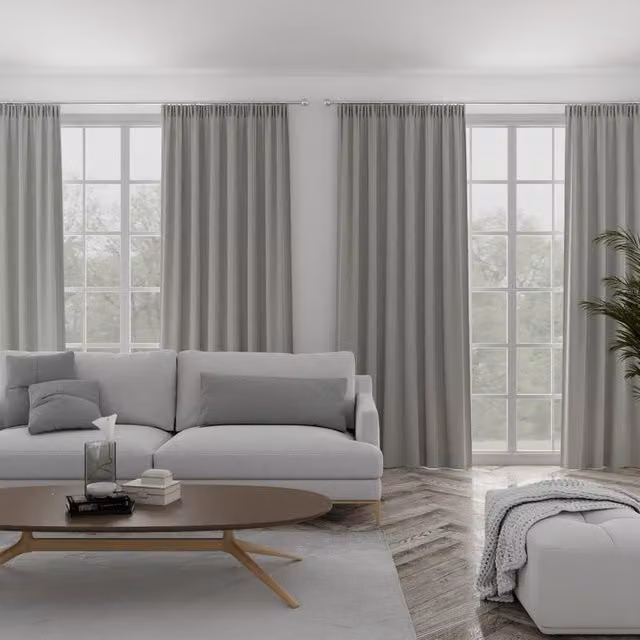 Terrys Willow Made to Measure Blackout Fabric Panel Curtain in Plain Beige, Grey or Ivory