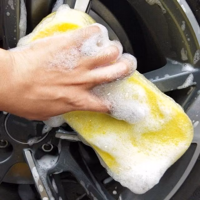 NESTLUNE 12-Piece Jumbo Large Car Wash Sponges in Yellow, W/D/H: 100 x 15 x 15 cm – 1