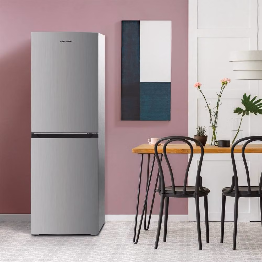 Montpellier MNF167ES Silver Fridge Freezer with 230L Capacity, No Frost and Reversible Door, H 223 x W 54.5 x D 62 cm – 4