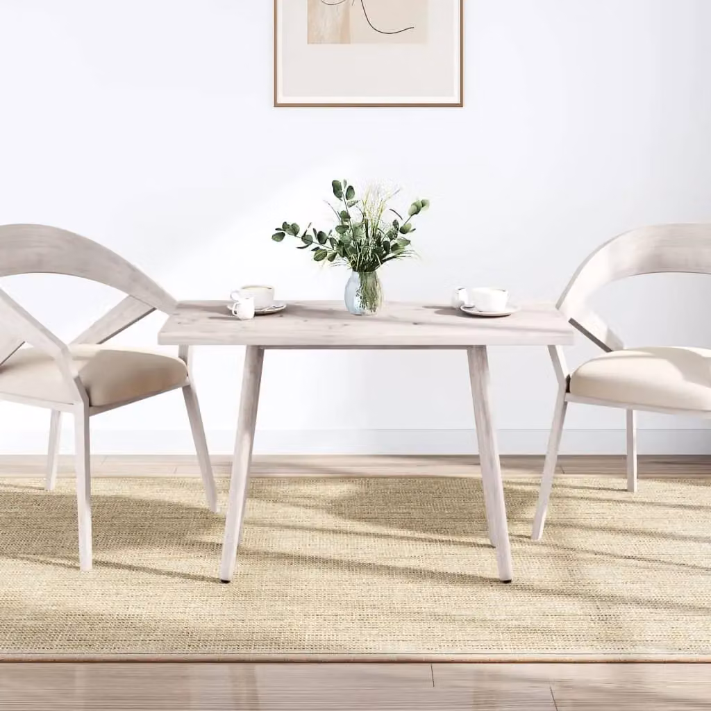 Berkfield Home White Solid Wood Pine Rectangular Table Top, W: 100 cm, D: 50 cm, H: 2.5 cm