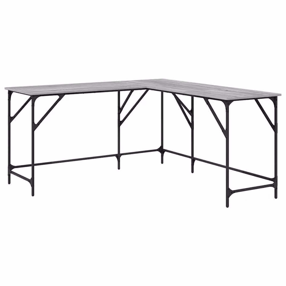 Berkfield Home Grey Sonoma Decorative Writing Desk in Engineered Wood, W/D/H: 149 x 149 x 75 cm – 3