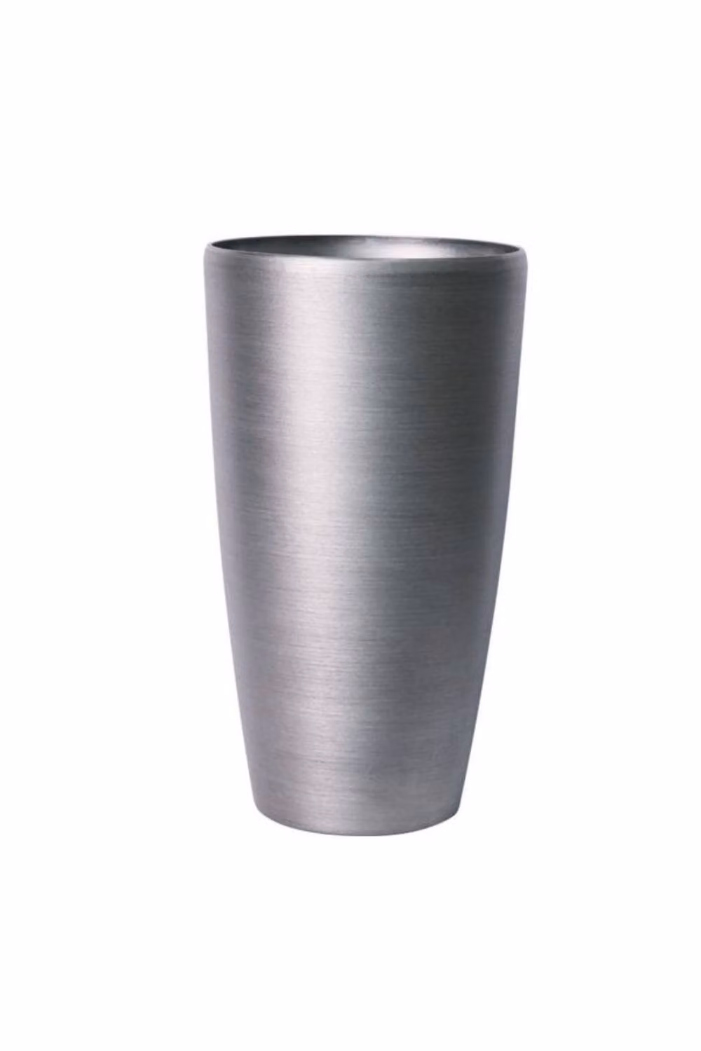 KDMD Tall Planter in Silver Brushed Steel Metallic Look – 2