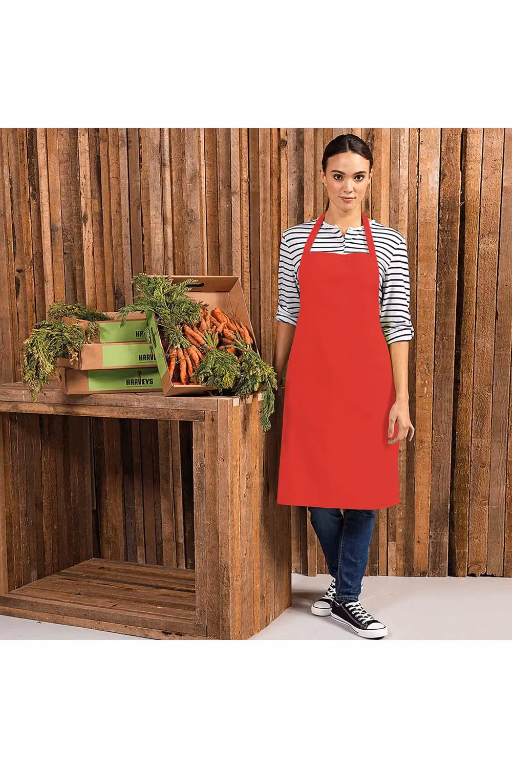 Premier Colours Poly-Cotton Bib Apron in Coral – 2