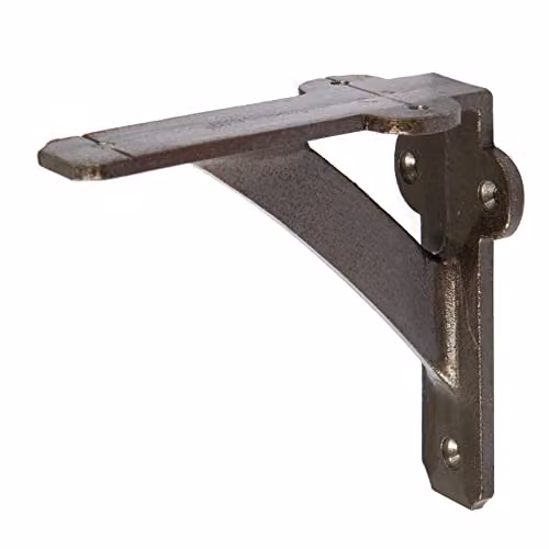 Hammer and Tongs Iron Shelf Bracket in Raw and Grey, Diameter: 100 mm – 1