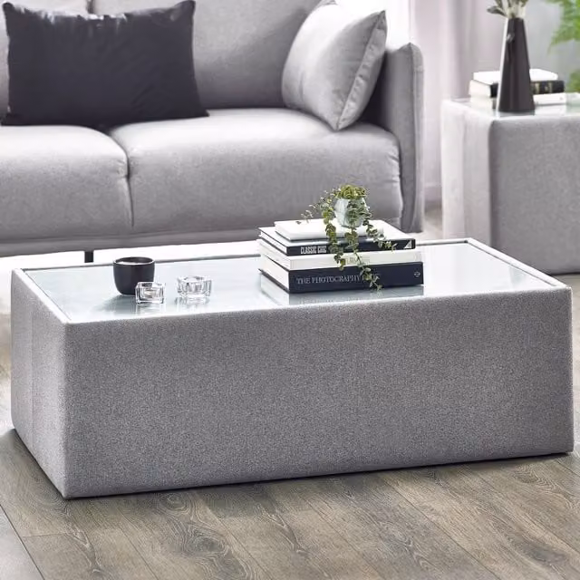 Julian Bowen Rohe Rectangular Glass Coffee Table in Grey