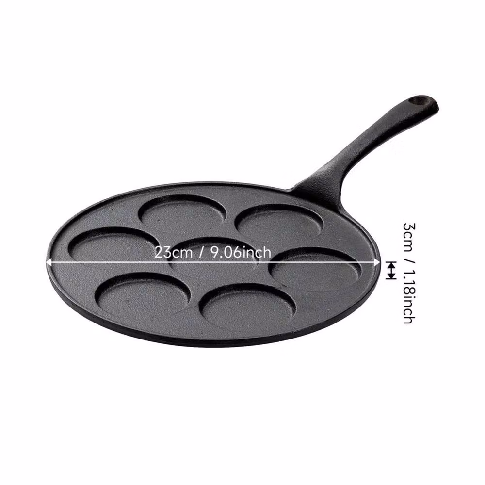 Kelvenix Non-Stick 7 Hole Cast Iron Frying Pan in Black – 2