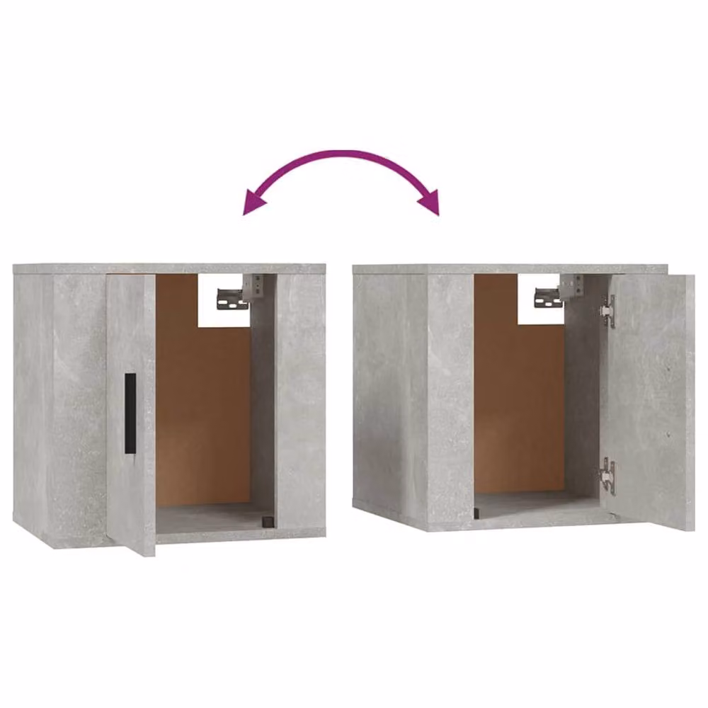 Berkfield Home Wall Mounted TV Cabinet in Concrete Grey, W: 40 cm, D: 34 cm, H: 5 cm – 2