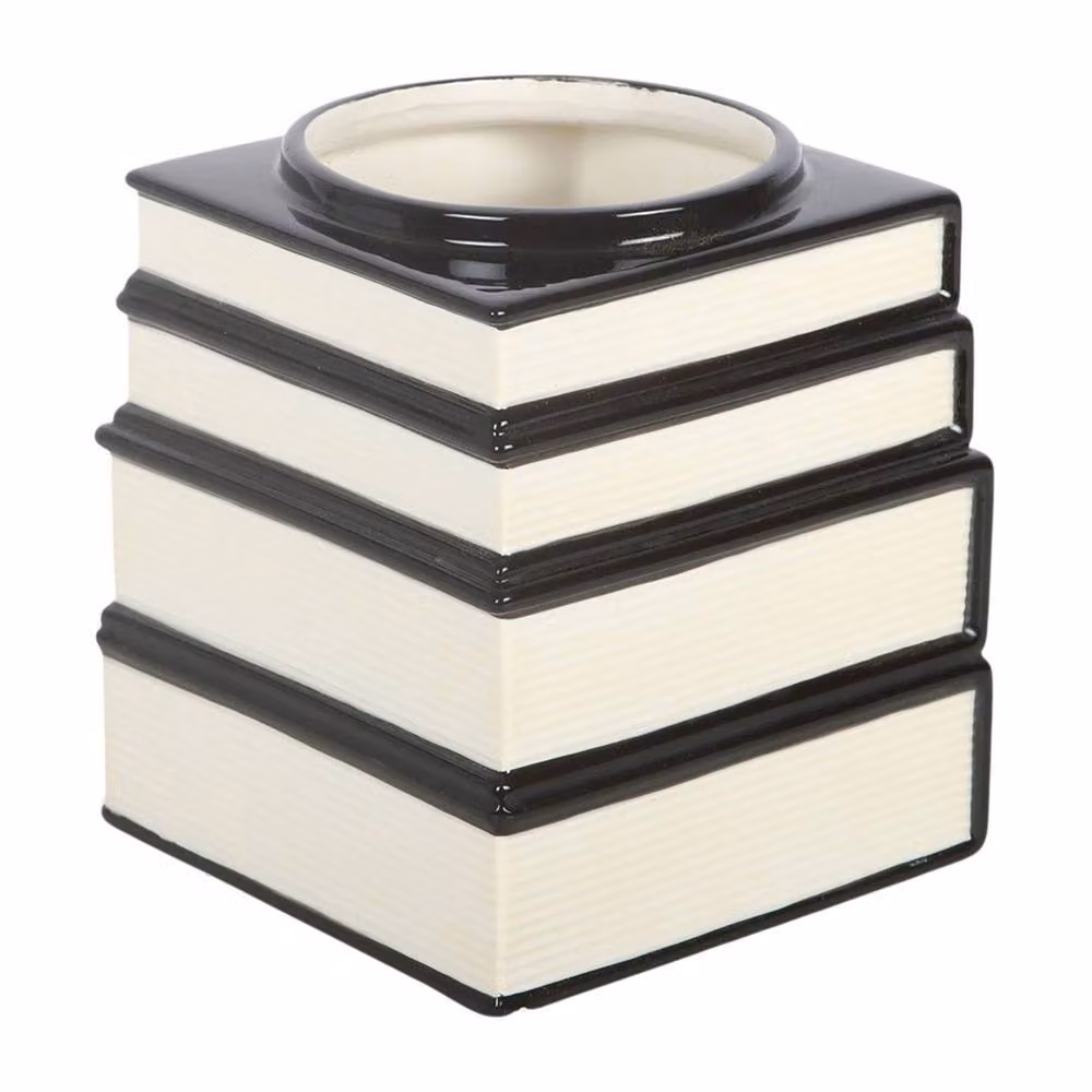 Something Different Black Cat Magick Book Stack Ceramic Tabletop Vase W/D/H: 13.0 x 13.0 x 13.0 cm – 2