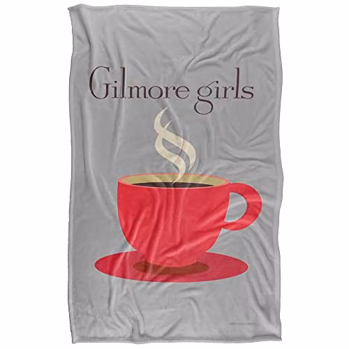 Warner Bros. Gilmore Girls Coffee Cup Logo Super Soft Fleece Throw Blanket, Grey/Multicolour, W: 91 cm, D: 147 cm