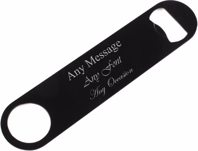 Uniqueful Personalised Large Black Stainless Steel Bar Blade Bottle Opener