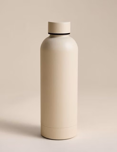 M&S Vacuum Insulated Stainless Steel Water Bottle, 500ml, Beige