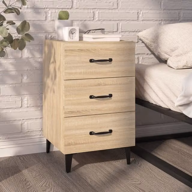 Berkfield Home Bedside Cabinet in Sonoma Oak Brown, W/D/H: 40 x 40 x 66 cm – 1