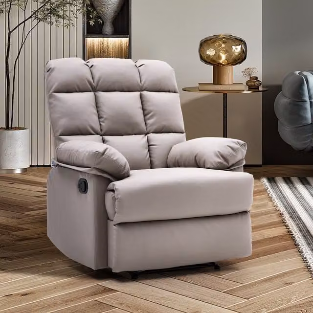 Livingandhome Modern Faux Leather Upholstered Relax Recliner Chair with Armrests