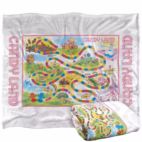 Hasbro Candy Land Super Soft Fleece Throw Blanket, Multicolour, W: 152 cm, D: 127 cm – 1