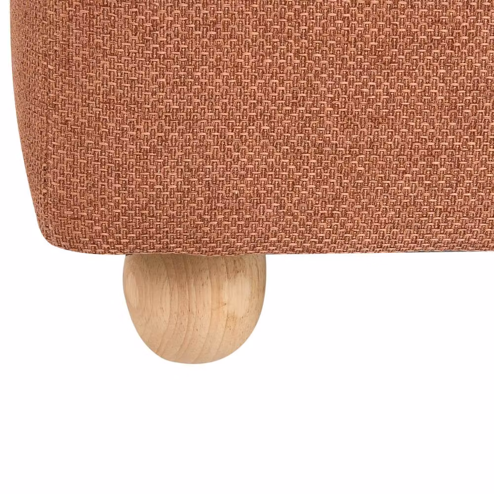 Wyld and Coco Brown Fabric Storage Pouffe with Pine Wood Frame, W/D/H: 60.0 x 46.0 x 46.0 cm – 7