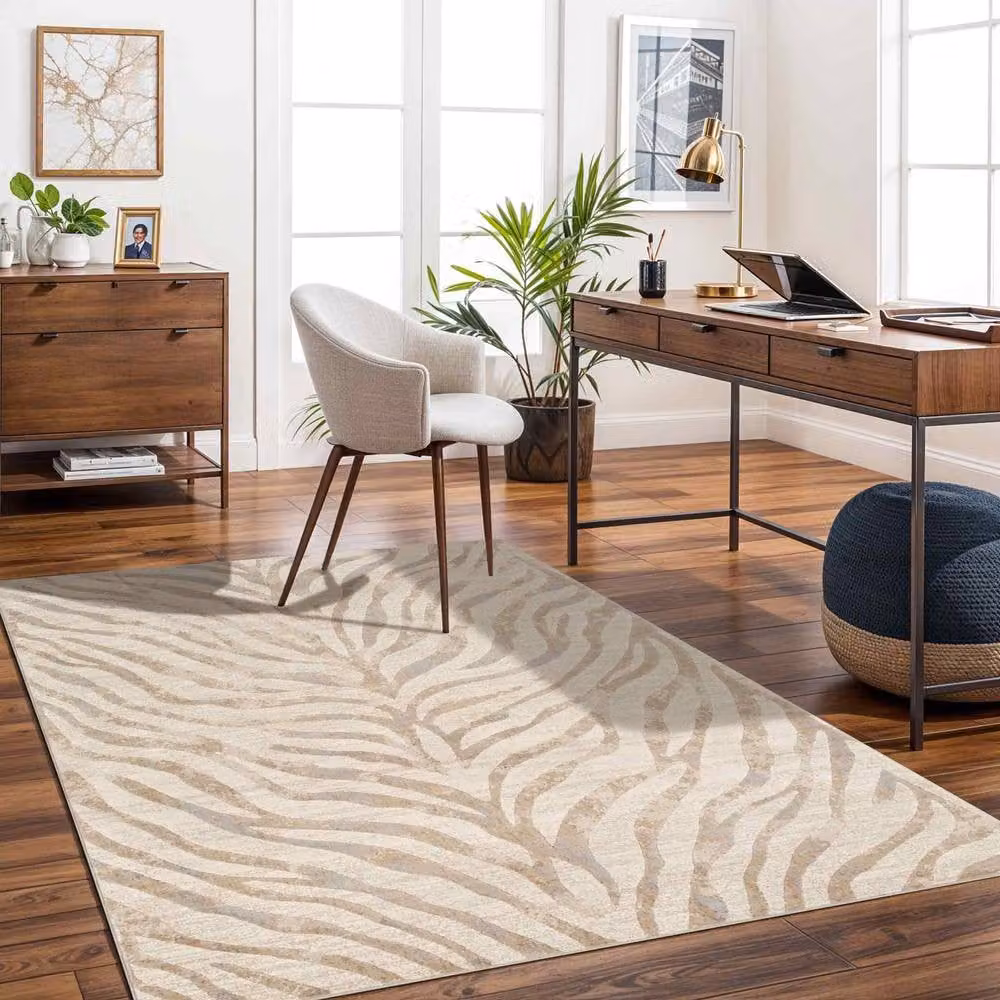 Livabliss Boho Zebra Animal Print Rug in Grey, Beige and Yellow, W: 80 cm, L: 150 cm – 5