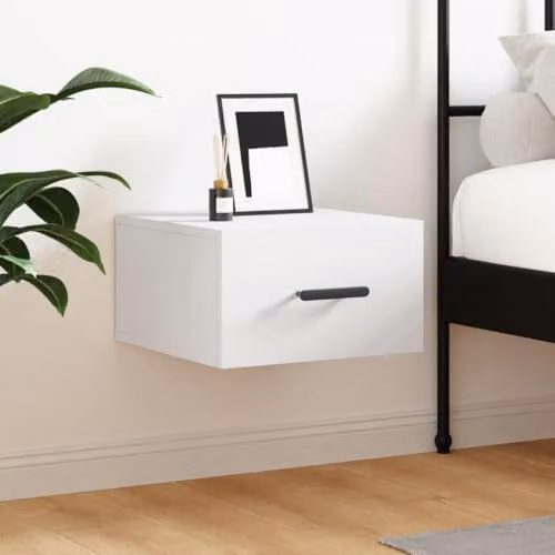 vidaXL Wall-mounted Bedside Cabinet in White, W/D/H: 35 x 35 x 20 cm – 2