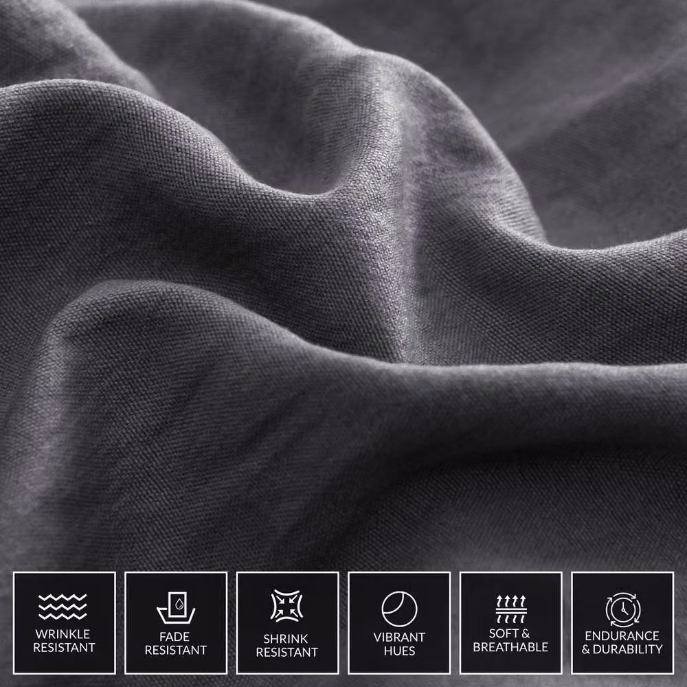 Lazzaro Home Premium Reversible Microfibre Duvet Cover and Pillowcase Set, Grey, W/D/H: 135 x 200 cm – 2