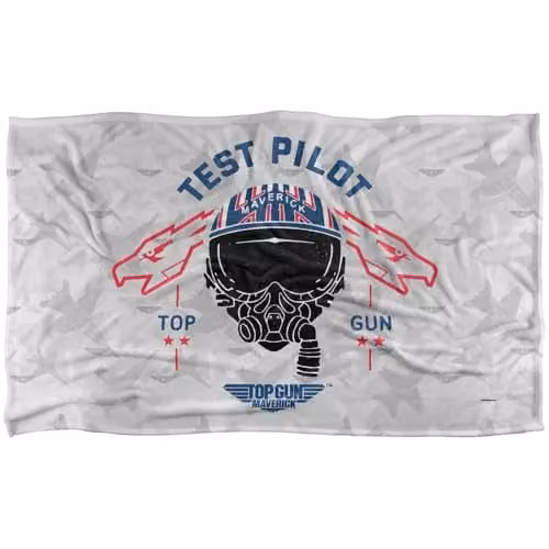 Paramount Movies Top Gun: Maverick Test Pilot Super Soft Silky Fleece Throw Blanket, Multicolour and White, W: 91.44 cm, L: 147.32 cm
