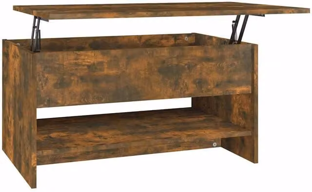 Berkfield Home Smoked Oak Coffee Table in Brown, W/D/H: 80 x 50 x 40 cm – 1