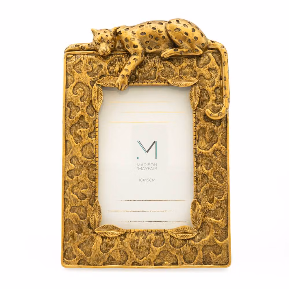 Madison & Mayfair Gold Leopard Art Deco Single Metal Photo Frame, 10 x 15 cm – 2