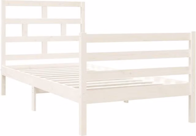 Berkfield Home Beautiful Single Bed Frame in White Solid Pine Wood W/D/H: 90 x 190 cm – 1