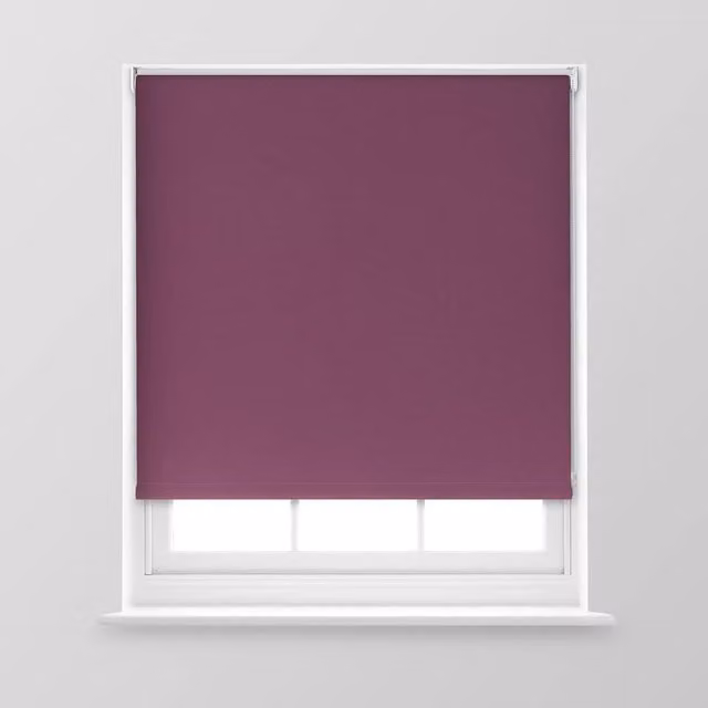 A.Unique Home Premium Trimmable Thermal Blackout Roller Window Blind, Purple, W: 120 cm, H: 170 cm