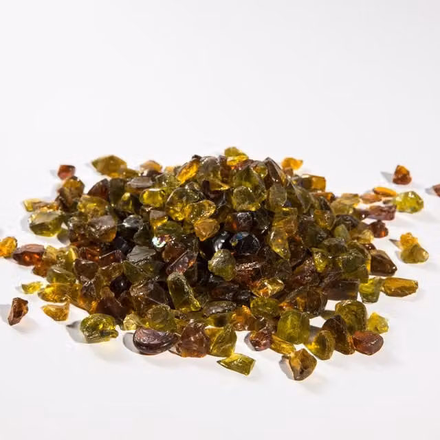 Teamson Home Yellow Tempered Fire Glass for Outdoor Gas Fire Pits, 4 kg