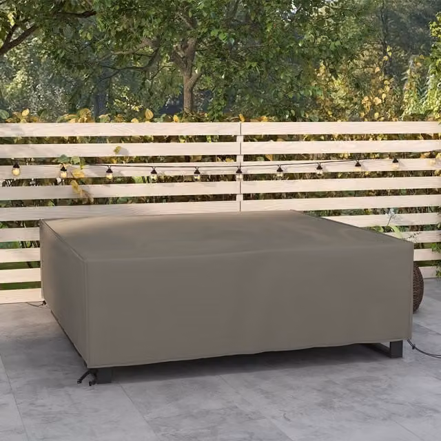 Outsunny Grey Square Outdoor Furniture Cover Made of Oxford Cloth and PVC