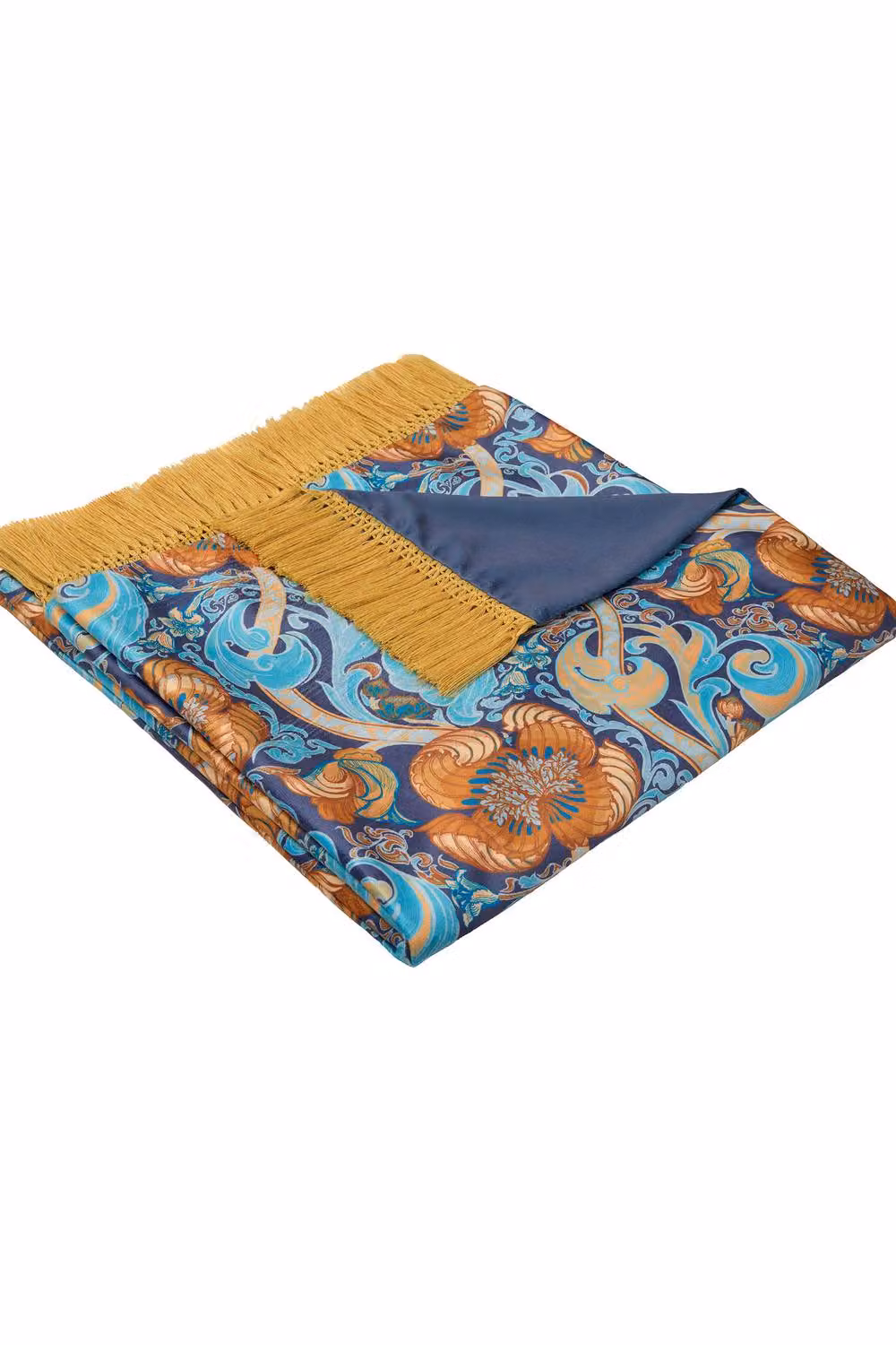 House of Llewelyn-Bowen Down the Dilly Floral Throw in Yellow, Petrol and Multicolour, W/D/H: 130 x 180 cm – 2
