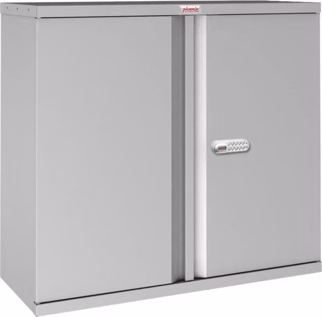 Phoenix Safe Company Steel Storage Cupboard in Grey with Electronic Lock and Adjustable Shelves, W: 80 cm, H: 187 cm, D: 40 cm
