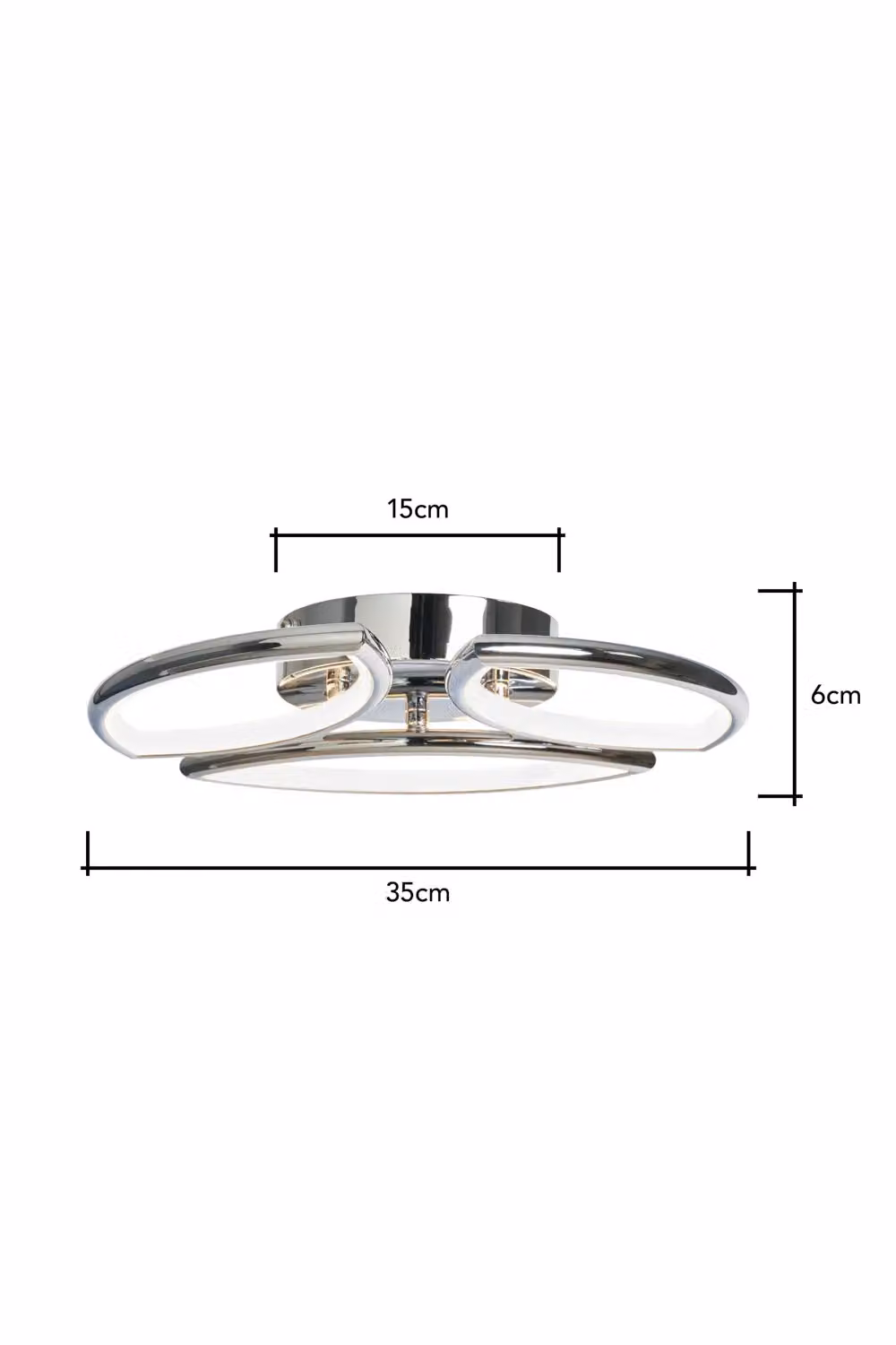 BHS Lighting Karly Chrome LED Flush Bathroom Ceiling Light in Silver – 3
