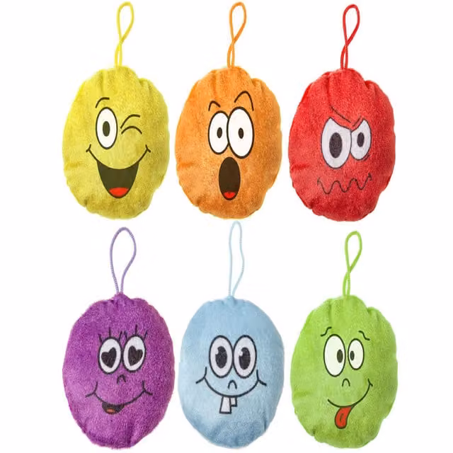 LG-Imports Single Solid Colour Emotion Faces Plushie Cushion - White